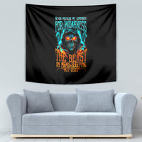 Flame Skull Tapestry Never Mistake My Kindness For Weakness The Beast In Me Is Sleeping Noe Dead - Wonder Print Shop