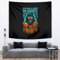 Flame Skull Tapestry Never Mistake My Kindness For Weakness The Beast In Me Is Sleeping Noe Dead - Wonder Print Shop