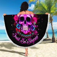 Sugar Skull Santa Beach Blanket I Wan't To Be A Nice Person But Everyone Is Just So Stupid - Wonder Print Shop