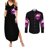 Sugar Skull Santa Couples Matching Summer Maxi Dress and Long Sleeve Button Shirt I Wan't To Be A Nice Person But Everyone Is Just So Stupid - Wonder Print Shop