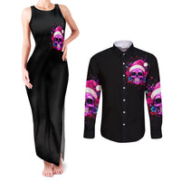 Sugar Skull Santa Couples Matching Tank Maxi Dress and Long Sleeve Button Shirt I Wan't To Be A Nice Person But Everyone Is Just So Stupid - Wonder Print Shop