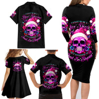 Sugar Skull Santa Family Matching Long Sleeve Bodycon Dress and Hawaiian Shirt I Wan't To Be A Nice Person But Everyone Is Just So Stupid - Wonder Print Shop