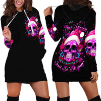 Sugar Skull Santa Hoodie Dress I Wan't To Be A Nice Person But Everyone Is Just So Stupid - Wonder Print Shop