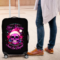 Sugar Skull Santa Luggage Cover I Wan't To Be A Nice Person But Everyone Is Just So Stupid - Wonder Print Shop