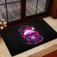 Sugar Skull Santa Rubber Doormat I Wan't To Be A Nice Person But Everyone Is Just So Stupid - Wonder Print Shop