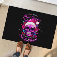 Sugar Skull Santa Rubber Doormat I Wan't To Be A Nice Person But Everyone Is Just So Stupid - Wonder Print Shop