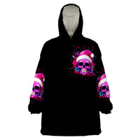Sugar Skull Santa Wearable Blanket Hoodie I Wan't To Be A Nice Person But Everyone Is Just So Stupid - Wonder Print Shop