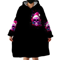 Sugar Skull Santa Wearable Blanket Hoodie I Wan't To Be A Nice Person But Everyone Is Just So Stupid - Wonder Print Shop