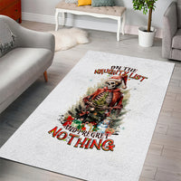 Skeleton Santa Claus Area Rug On The Naughty List And I Regret Nothing - Wonder Print Shop