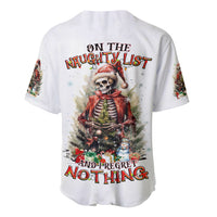 Skeleton Santa Claus Baseball Jersey On The Naughty List And I Regret Nothing - Wonder Print Shop