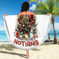 Skeleton Santa Claus Beach Blanket On The Naughty List And I Regret Nothing - Wonder Print Shop