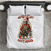 Skeleton Santa Claus Bedding Set On The Naughty List And I Regret Nothing - Wonder Print Shop