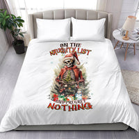 Skeleton Santa Claus Bedding Set On The Naughty List And I Regret Nothing - Wonder Print Shop