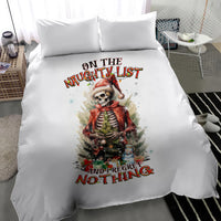 Skeleton Santa Claus Bedding Set On The Naughty List And I Regret Nothing - Wonder Print Shop