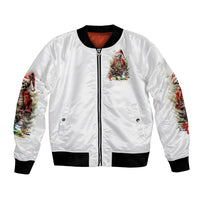 Skeleton Santa Claus Bomber Jacket On The Naughty List And I Regret Nothing - Wonder Print Shop