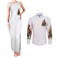 Skeleton Santa Claus Couples Matching Tank Maxi Dress and Long Sleeve Button Shirt On The Naughty List And I Regret Nothing - Wonder Print Shop