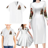 Skeleton Santa Claus Family Matching Long Sleeve Bodycon Dress and Hawaiian Shirt On The Naughty List And I Regret Nothing - Wonder Print Shop