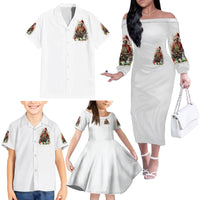 Skeleton Santa Claus Family Matching Off Shoulder Long Sleeve Dress and Hawaiian Shirt On The Naughty List And I Regret Nothing - Wonder Print Shop