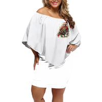 Skeleton Santa Claus Family Matching Off Shoulder Short Dress and Hawaiian Shirt On The Naughty List And I Regret Nothing - Wonder Print Shop