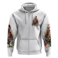 Skeleton Santa Claus Hoodie On The Naughty List And I Regret Nothing - Wonder Print Shop