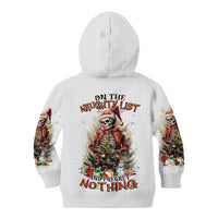 Skeleton Santa Claus Kid Hoodie On The Naughty List And I Regret Nothing - Wonder Print Shop