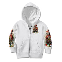 Skeleton Santa Claus Kid Hoodie On The Naughty List And I Regret Nothing - Wonder Print Shop