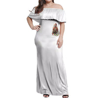 Skeleton Santa Claus Off Shoulder Maxi Dress On The Naughty List And I Regret Nothing - Wonder Print Shop