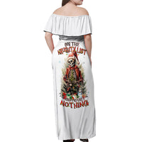 Skeleton Santa Claus Off Shoulder Maxi Dress On The Naughty List And I Regret Nothing - Wonder Print Shop