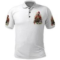 Skeleton Santa Claus Polo Shirt On The Naughty List And I Regret Nothing - Wonder Print Shop