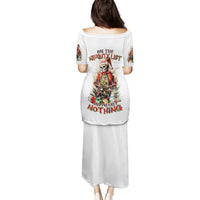 Skeleton Santa Claus Puletasi On The Naughty List And I Regret Nothing - Wonder Print Shop