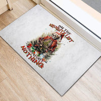 Skeleton Santa Claus Rubber Doormat On The Naughty List And I Regret Nothing - Wonder Print Shop