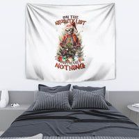 Skeleton Santa Claus Tapestry On The Naughty List And I Regret Nothing - Wonder Print Shop