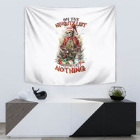 Skeleton Santa Claus Tapestry On The Naughty List And I Regret Nothing - Wonder Print Shop