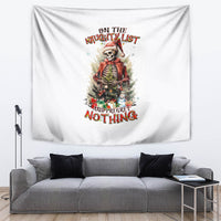 Skeleton Santa Claus Tapestry On The Naughty List And I Regret Nothing - Wonder Print Shop