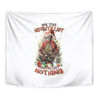 Skeleton Santa Claus Tapestry On The Naughty List And I Regret Nothing - Wonder Print Shop