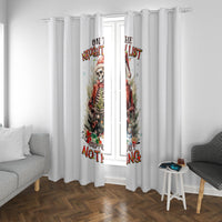 Skeleton Santa Claus Window Curtain On The Naughty List And I Regret Nothing - Wonder Print Shop