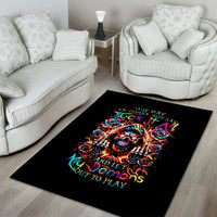 Flower Skull Area Rug One Day Say Fuck Itt All And Let My Demons Out - Wonder Print Shop