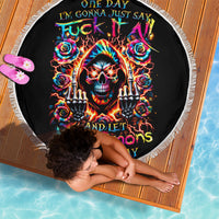Flower Skull Beach Blanket One Day Say Fuck Itt All And Let My Demons Out - Wonder Print Shop