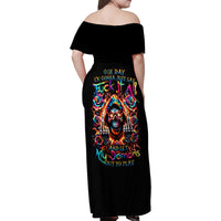 Flower Skull Family Matching Off Shoulder Maxi Dress and Hawaiian Shirt One Day Say Fuck Itt All And Let My Demons Out - Wonder Print Shop