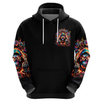Flower Skull Hoodie One Day Say Fuck Itt All And Let My Demons Out - Wonder Print Shop