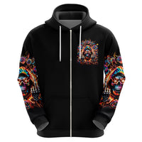 Flower Skull Hoodie One Day Say Fuck Itt All And Let My Demons Out - Wonder Print Shop