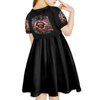 Flower Skull Kid Short Sleeve Dress One Day Say Fuck Itt All And Let My Demons Out - Wonder Print Shop