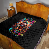 Flower Skull Quilt One Day Say Fuck Itt All And Let My Demons Out - Wonder Print Shop