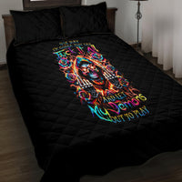 Flower Skull Quilt Bed Set One Day Say Fuck Itt All And Let My Demons Out - Wonder Print Shop