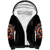 Flower Skull Sherpa Hoodie One Day Say Fuck Itt All And Let My Demons Out - Wonder Print Shop