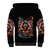 Flower Skull Sherpa Hoodie One Day Say Fuck Itt All And Let My Demons Out - Wonder Print Shop