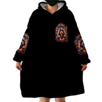 Flower Skull Wearable Blanket Hoodie One Day Say Fuck Itt All And Let My Demons Out - Wonder Print Shop