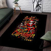 Skeleton Santa Claus Area Rug Rockin' Around The Christmas Tree - Wonder Print Shop