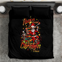 Skeleton Santa Claus Bedding Set Rockin' Around The Christmas Tree - Wonder Print Shop