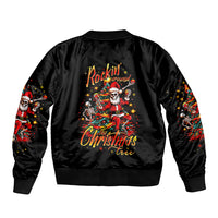 Skeleton Santa Claus Bomber Jacket Rockin' Around The Christmas Tree - Wonder Print Shop